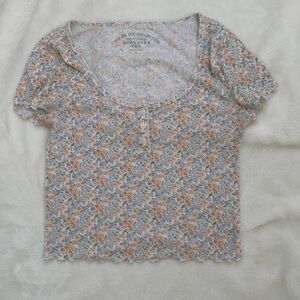 Aeropostale the OG Tee Collection Shrunken Tee Danity Floral Sz Medium Y2K